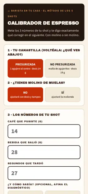 El Calibrador de Espresso en tu teléfono